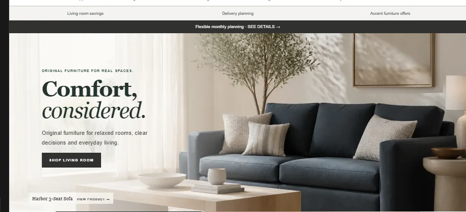 Furniture category entrance