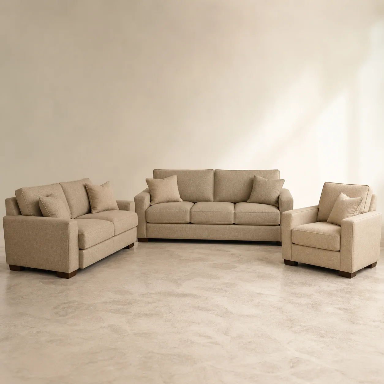 Coordinated living room furniture set prepared for a sourcing brief