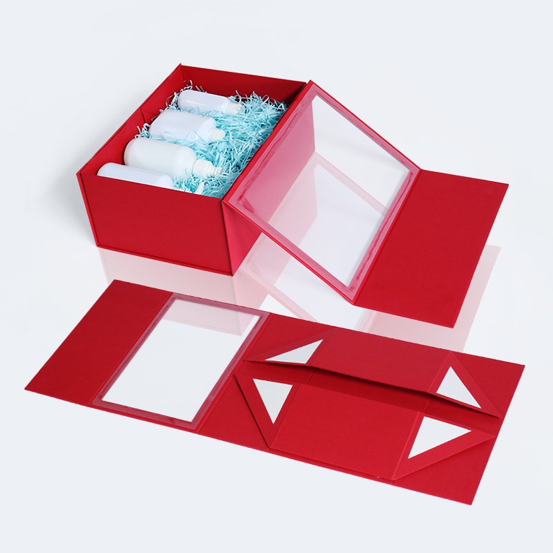 Red folding presentation box product photo