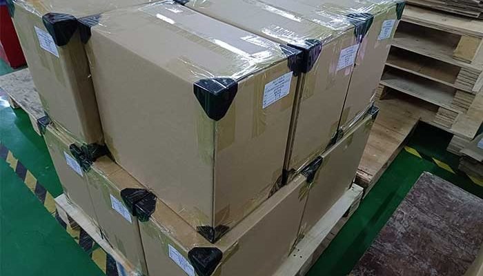 Packed cartons prepared for dispatch