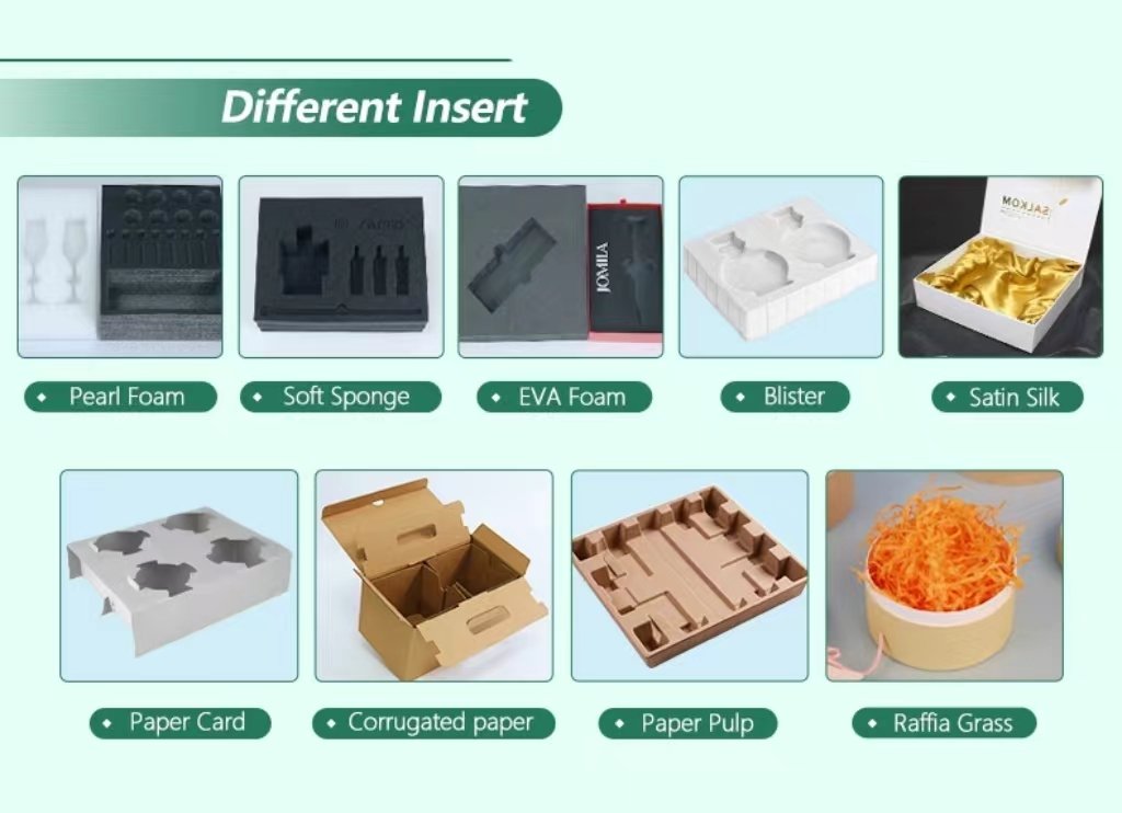 Custom insert options for paper, molded pulp and foam