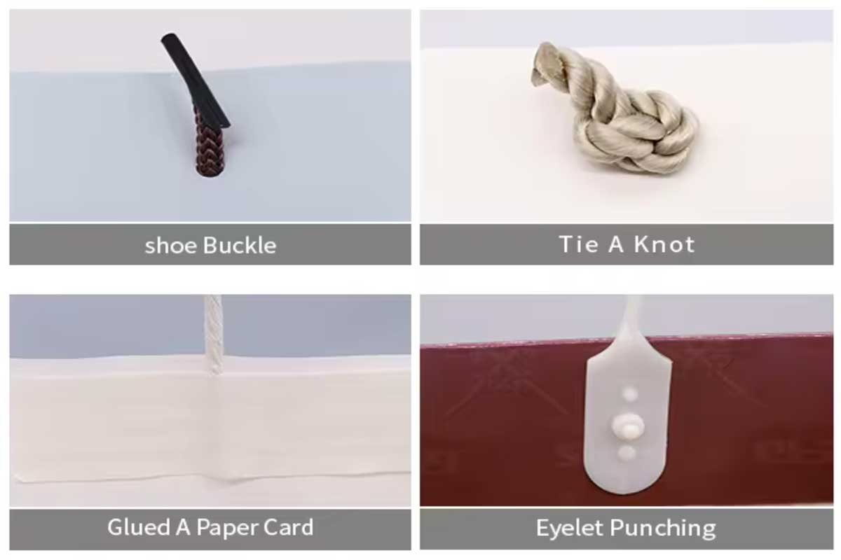 Paper bag handle and eyelet construction details