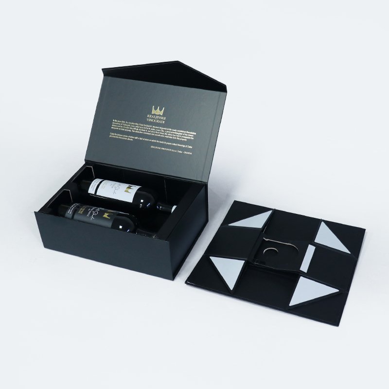 Custom Foldable Wine Bottle Box reference 1