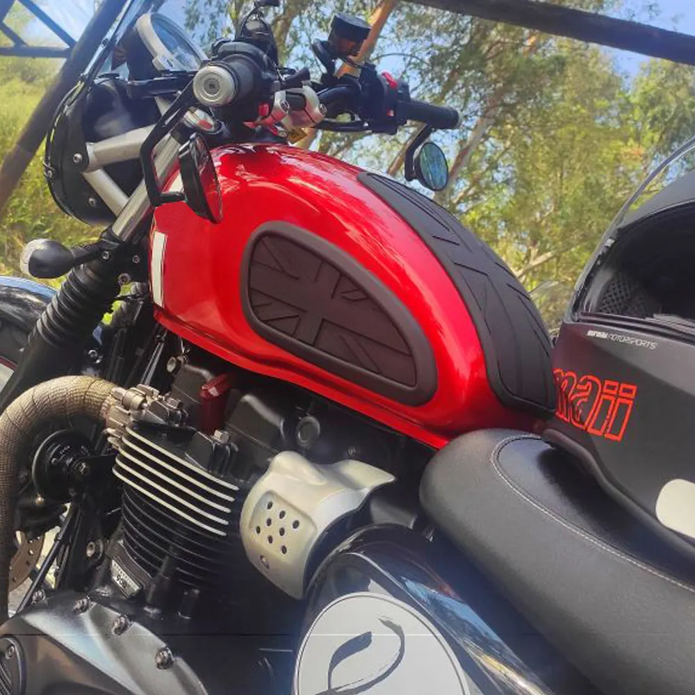 FOR T120 T100_Thruxton 1200 R_Bobber 1200_Thunderbird 900_ Interceptor 650 Knee Tank Pad Rubber Stic