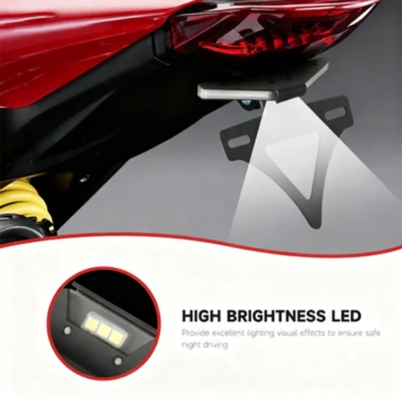 License Plate Holder Integrated LED Turn Signal Light Tail Tidy Fender Eliminator
