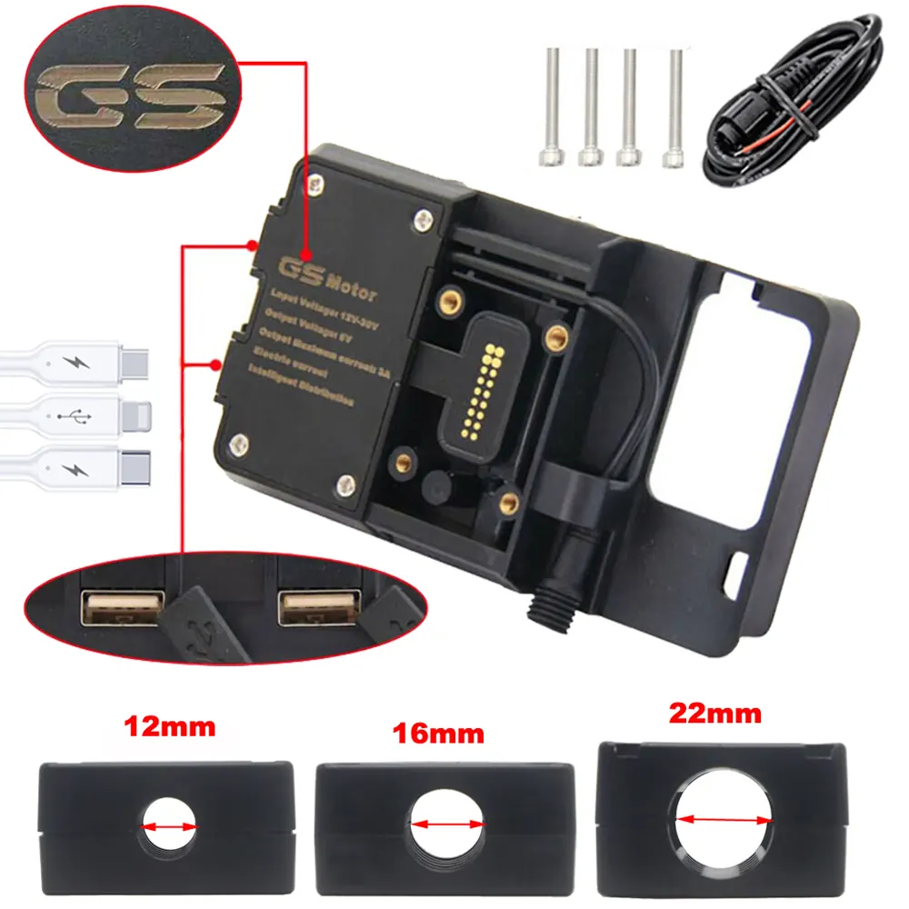 Mobile Phone Motorcycle Navigation Bracket USB Charging Holder