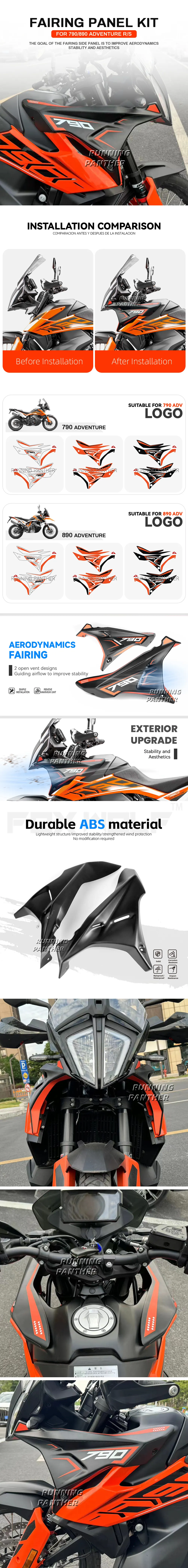 Motorcycle Front Fairing Side Panels Wind Deflector Windscreen Plate Cover