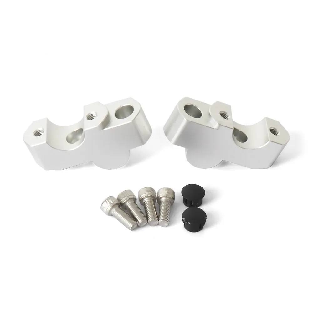 Motorcycle New Silver Handlebar Riser Bar Mount Handle Clamp Kit