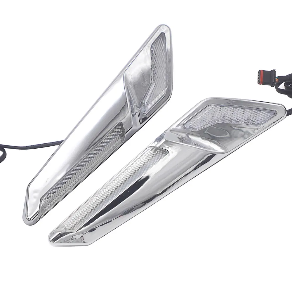 NEW Motorcycle Front Brake Fork Mounted NAV LED Lights in Chrome or Black