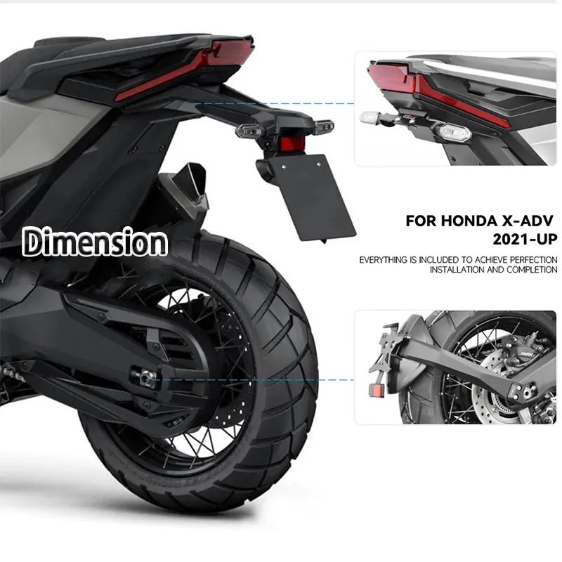 NEW Motorcycle License Plate Frame Holder Bracket Wheel Mudguard Fender Kit